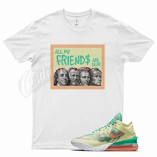 White FRIENDS T Shirt for LeBron 18 Low LeBronold Palmer Lime Summer Refresh