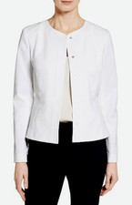 Classiques Entier Woven jacket blazer 12 white Long sleeve Cotton blend NWT 329