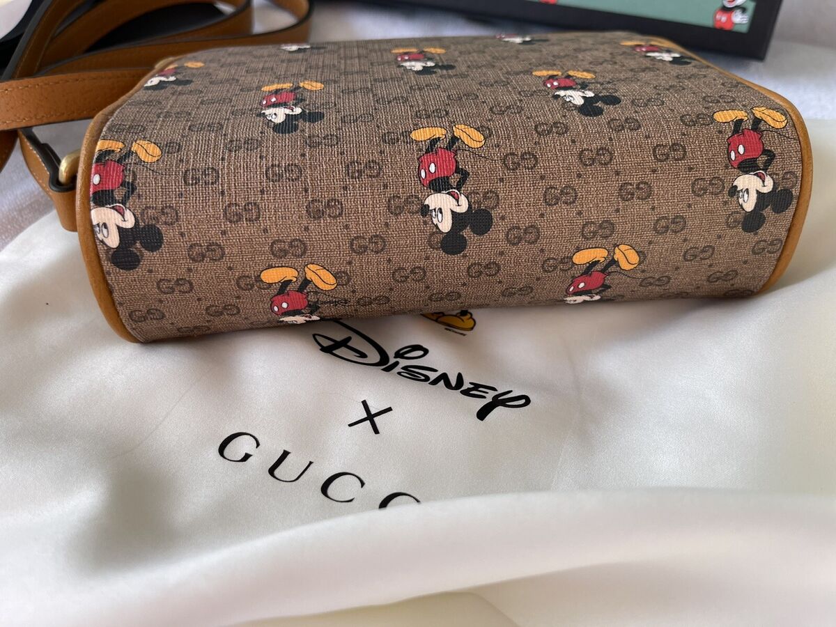 Gucci x Disney Brown GG Supreme Canvas and Leather Mini Mickey Mouse Round  Shoulder Bag Gucci | TLC