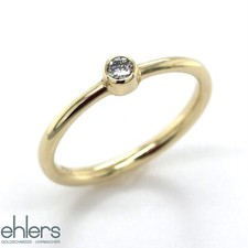 Brillantring Gold Solitär 0,07ct Diamant 585er Gelbgold 14kt Damen Antrag 1448