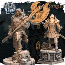 Dungeons & Dragons Playable Character Male Human - Black Dark Knight - Paladin