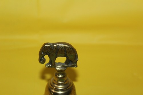 Brass Metal With Elephant Handle Top Decorative Bell - Picture 2 of 4