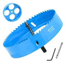 6-1/8 Inch Hole Saw with Arbor for Metal and Wood Cutting, Bi-Metal Hole Cutter,