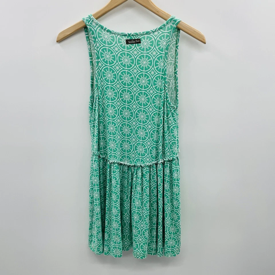 Camiseta sin mangas Babydoll estampada sin mangas talla XS de Matilda Jane para mujer en verde 2114 Foto 3 de 4