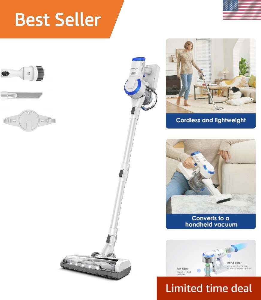 Powerful Cordless Stick Vacuum with 4-Stage HEPA for All Floors