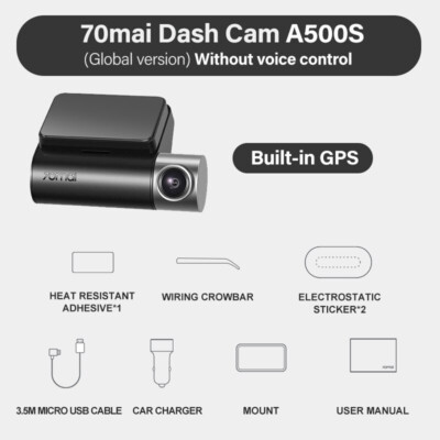 70Mai Pro Plus Dash Cam 1944P GPS ADAS Car DVR Camera Wifi Night