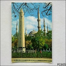 Istanbul Egyptian Obelisque and Minarets Blue Mosque Postcard (P605)
