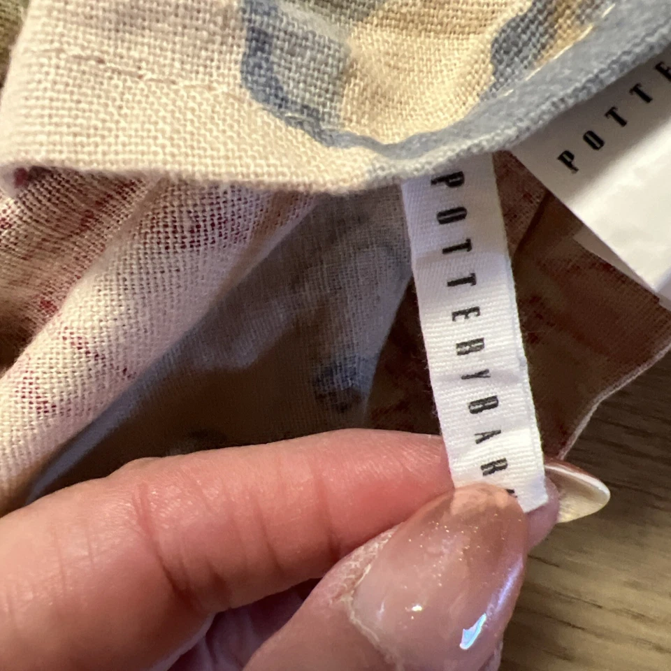 Capa de edredom Queen floral Pottery Barn Marla 88”x 92” linho mistura de algodão - Imagem 3 de 4