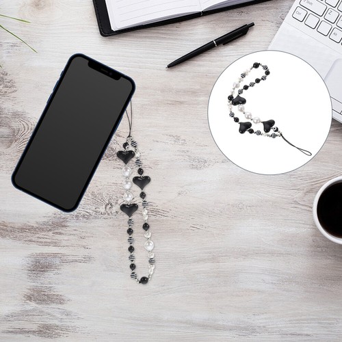 3 Pack Handy Kette Telefonkette Mit Herzperlen Mobiles Schlüsselband - Zdjęcie 4 z 12