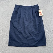 Vintage Kathie Lee Women s Pleated Navy Blue Elastic Waist MIDI Skirt SZ 14 NEW