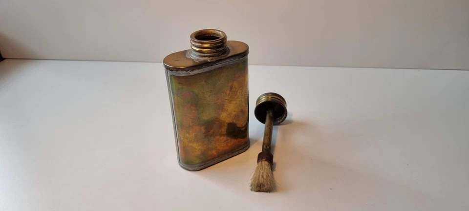 Antike Eisenbahn Ölkanne/Klebstoffbehälter mit Pinsel, Reichsbahn, A. Sartorius