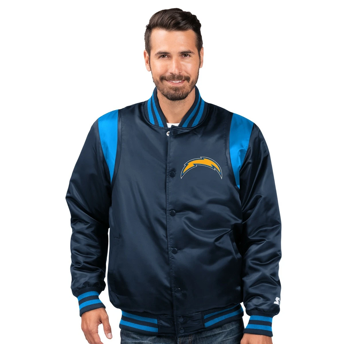 Los Angeles Chargers Starter The Prime Satin Vintage Full Snap
