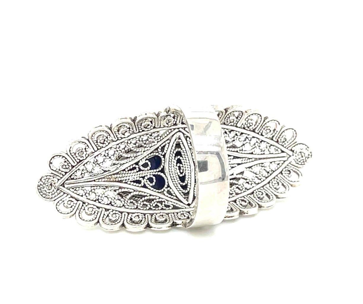 Lapis oval Ring Real Solid Sterling Silver 925 12… - image 6