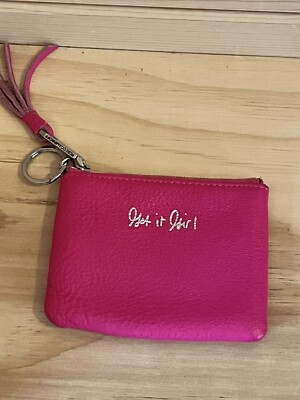 Rebecca Minkoff Betty Pouch GET IT GIRL Pink Leather Wallet Coin