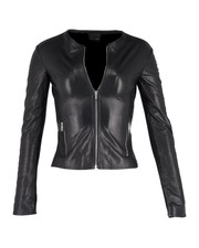 Fendi Biker Jacket In Black Leather Eu38