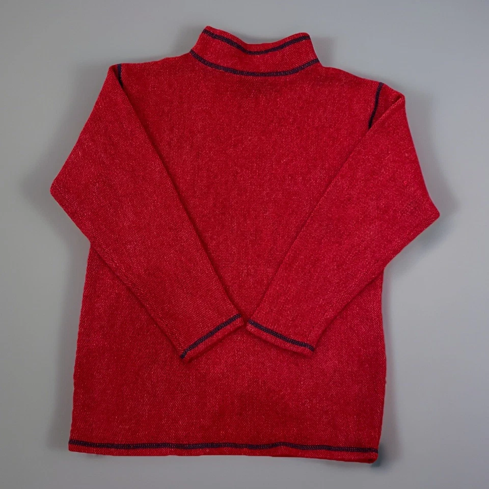 Suéter Lizwear Vintage Años 90 Rojo Cuello Simulado Mezcla de Lana Puntada en Contraste Talla Pequeña Foto 3 de 4