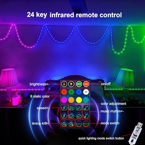 Smart Fairy String Lights, 33Ft Usb DIY Twinkle Lights w/Remote & App - Picture 5 of 7