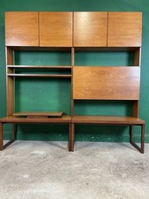 Scandinavian Sectional Mid Century Retro Teak Wall Unit Bookcase Bureau