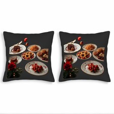 Set of 2 Throw Pillow Covers 18x18in - Stylish Square Cushion Cases