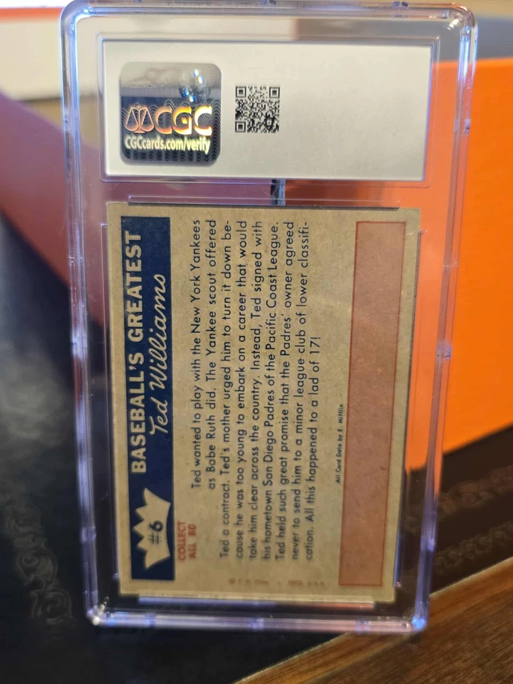 1959 Fleer Ted Williams #6 Ted Turns Professional Pro HOF SD Padres - Image 2 of 2