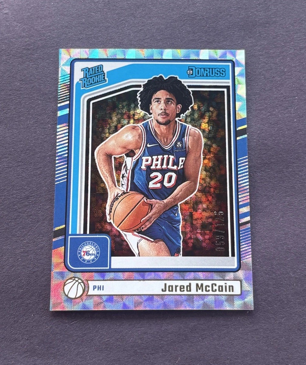 2024-25 Panini Donruss Rated Rookie Jared McCain #228 Hyper /125 RC