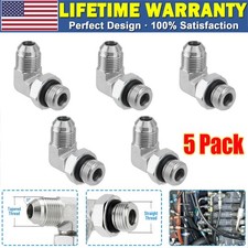 5x 90° Elbow Hydraulic Hose Fittings 1/2" JIC 37° Male x #8 SAE/ORB Male w/cover