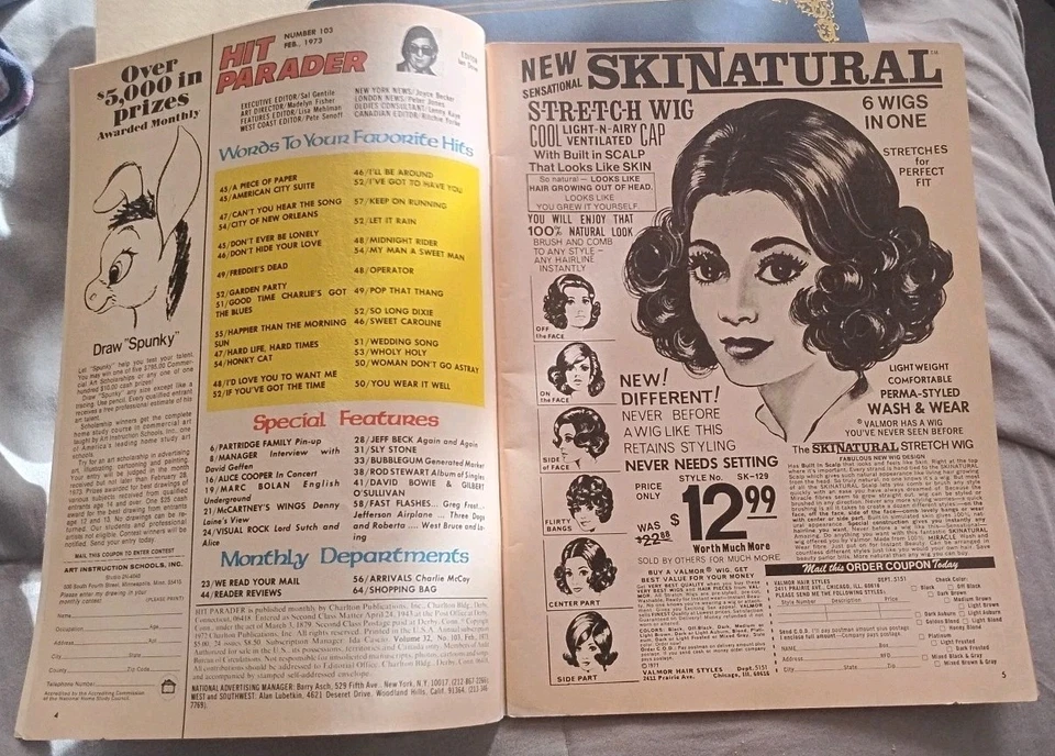 '73 Hit Parader Magazine Rare Htf Oop Posters Lyrics Ads Pictures Bowie Beatles  - Image 3 of 4