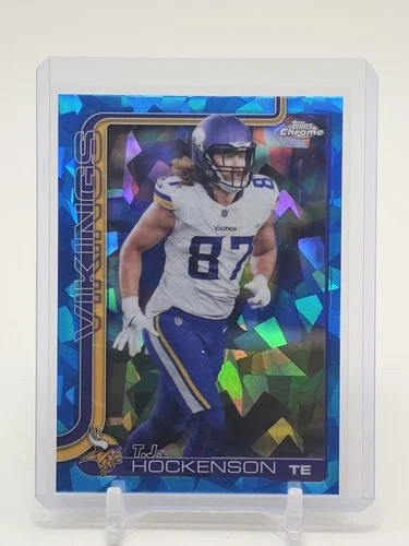T.J. HOCKENSON 2025 TOPPS CHROME BLUE SAPPHIRE REFRACTOR #200 VIKINGS Q2045