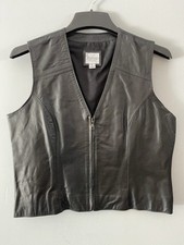 Wilsons Leather Womens Vest Maxima Leather Full Zip Biker size L