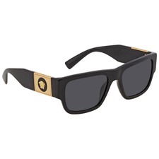 Versace Dark Gray Rectangular Men's Sunglasses VE4406 GB1/87 56 VE4406 GB1/87 56