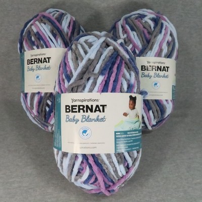 Bernat Baby Blanket Yarn Dreamy Skies Blue Purple Crochet 220 Yds Lot of 3