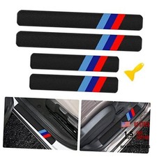 4 Pcs Tri-Color 3 Color Door Sill Protector Stickers, Universal Black-Tri-Color