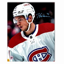 Jake Evans Autographed Montreal Canadiens Away 8x10 Photo (Close Up)