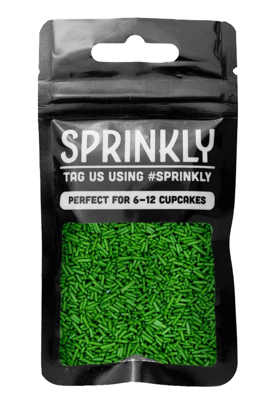 SPRINKLY - Sugar Strands - Dark Green - Edible Cake Sprinkles - Image 2 of 2