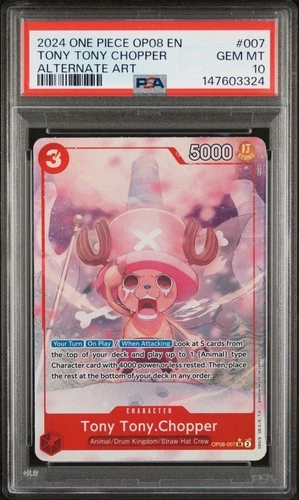 2024 ONE PIECE OP08-TWO LEGENDS ALTERNATE ART #007 TONY TONY CHOPPER PSA 10