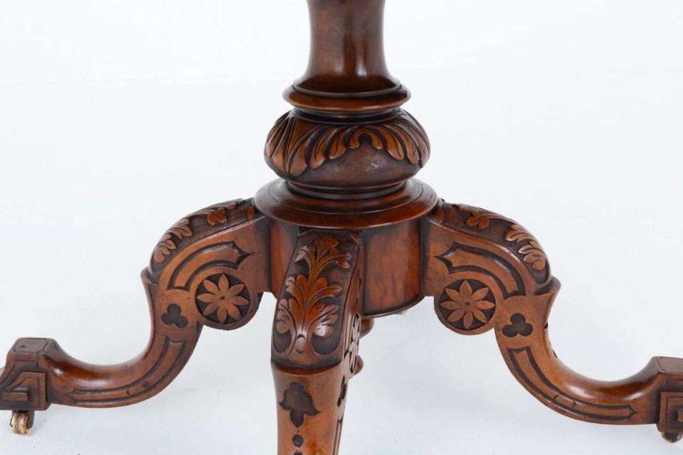 Victorian Loo Side Table Walnut Tilt Top 18th Century - Image 3 of 4