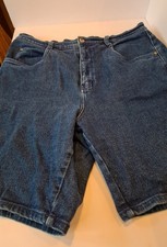 VTG 90s Womens Dark Wash Cotton Stretch Size 14 8" Inseam Dark Wash Shorts