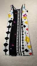 Vintage Jams World Dress Women XS Durango Geometric Striped Rayon Midi Hawaii
