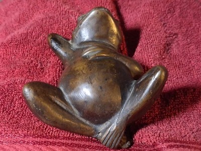 VTG Maitland-Smith Bronze Frog Handmade Thailand tag on bottom 