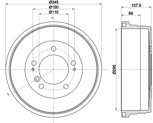 Brake Drum Fits TOYOTA Mintex MBD365 Outer Ø 345mm 1 Year Warranty