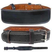 Weight Lifting Belt Training Gym Fitness Bodybuilding Back Support Workout Black