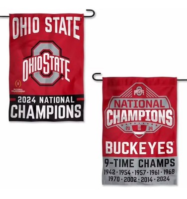 Ohio State Buckeyes Champs GARDEN FLAG 12  X 18  Ohio State Premium Garden Flag