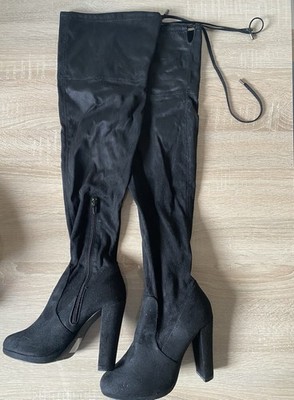 Overkneestiefel Overknee Over the Knee Stiefel Boots Damen High Heels Gr. 38