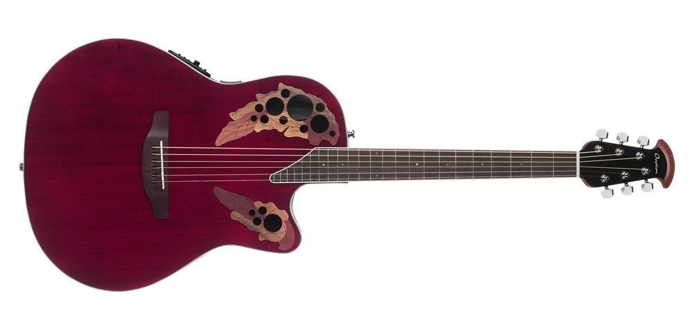 Ovation Celebrity Elite CE48-RR Acoustic-Electric Guitar – Ruby Red