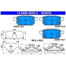 Satz Bremsbeläge Bremsklötze hinten für Suzuki S-Cross Swift 4 FZ 5 AZ | 2410