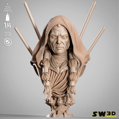 3D gedruckter 16K Lüfter aus SW3D - Darth Traya Büste bis 250 mm. Ca.