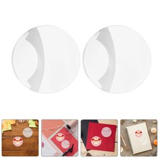 100 Pcs Plastic Badge Holder Hard Card Sleeves Circular Protective Cover