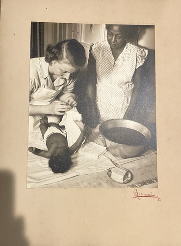 John Geraci 1951 Signed African American Mother And Child Photograph 13”x10”