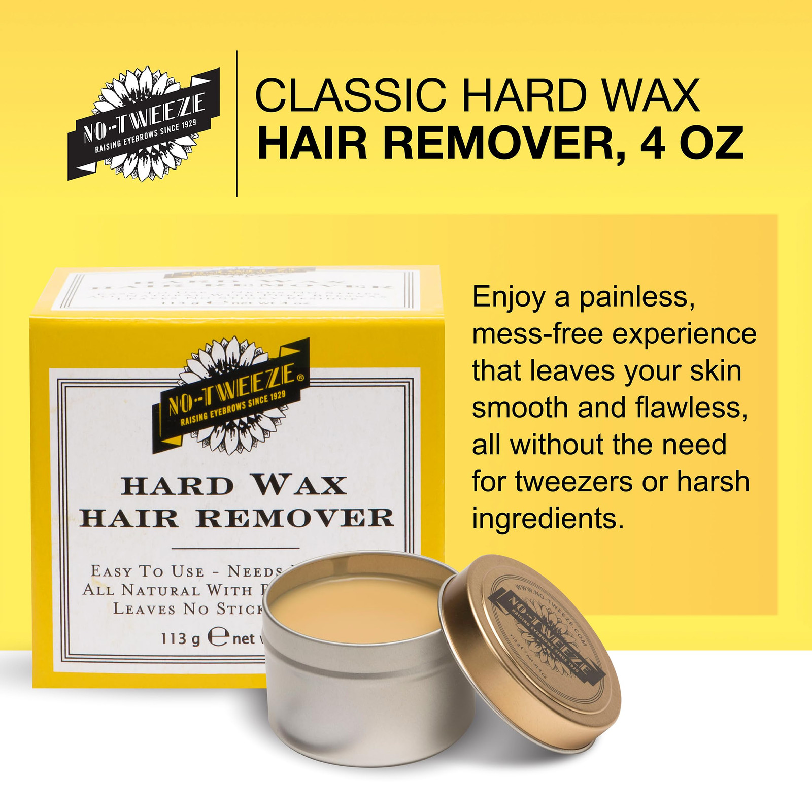 Stripless Hard Wax Hair Remover with Beeswax Gentle No Residue Easy to Use 1 ...