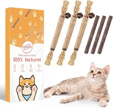 6 Pack Silvervine Sticks Cat Toy, Natural Chew Stick for Dental Care Teeth Clean
